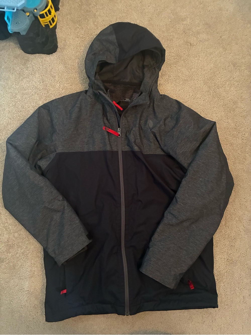 The North Face Two-Tone Black & Charcoal Hooded Rain Jacket